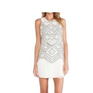 parker white beaded dress Parker White Women's Catarina Beaded Surplice Dress, Size 0, 2, 8 NWT